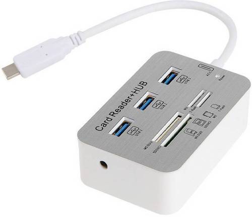 USB3.1 HUB - 3 Ports + Card Reader - Silver (IW-HR04) - IBC – IBC