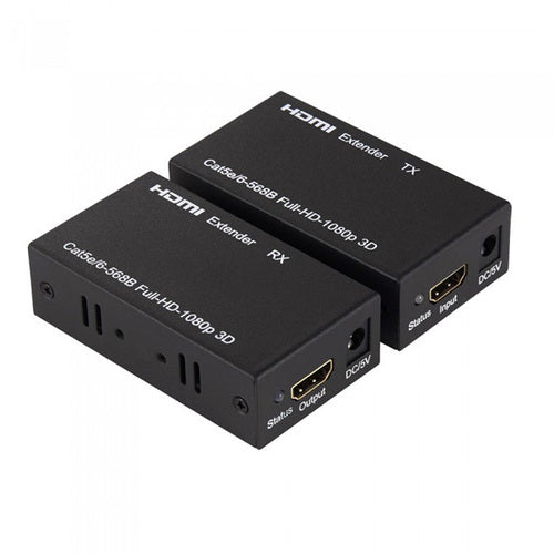 HDMI Extender with IR over 1 Cat 6 - 60 Meter, Full HD, 1080p, 3D