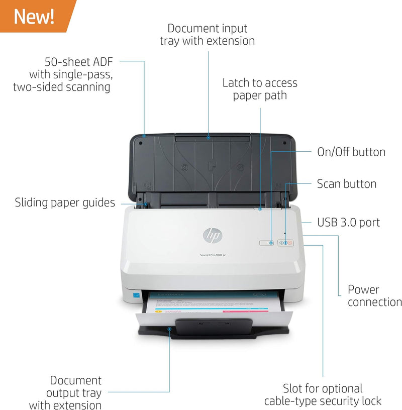 HP Scanjet Pro 2000 s2 Sheet-Feed Scanner (6FW06A)